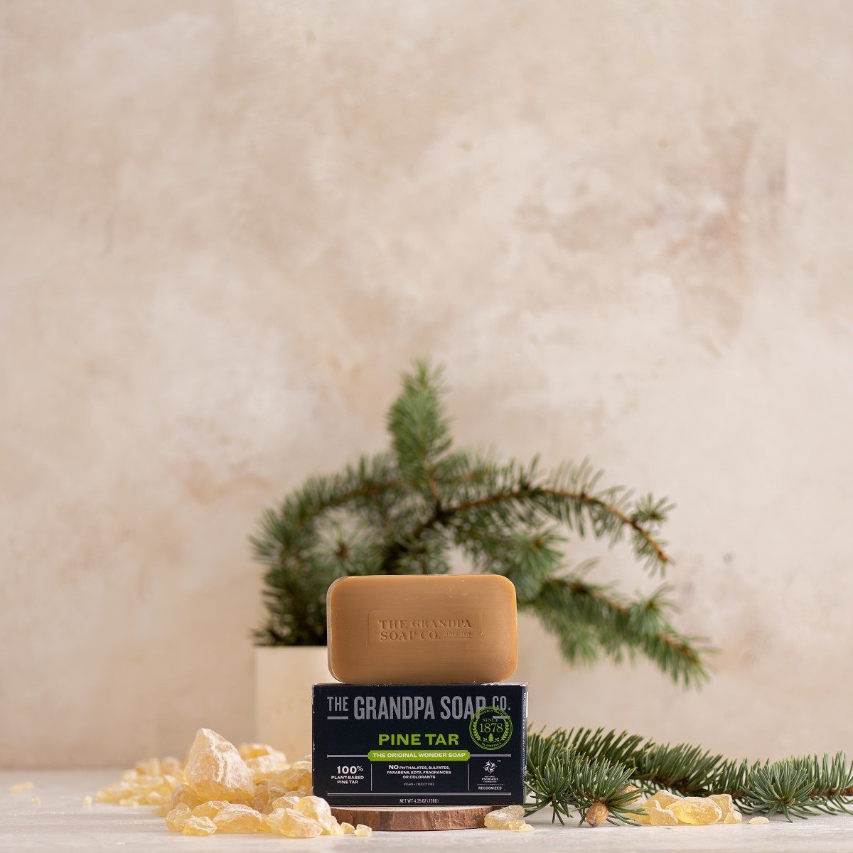 Grandpa's Wonder Pine Tar Soap 3.25oz - Pack of 4